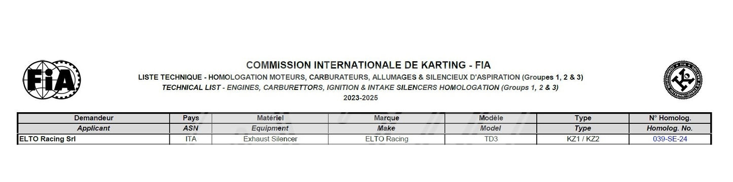 SILENCIEUX INOX ELTO 500 mm TD/3 (HOMOLOGATION EN COURS)