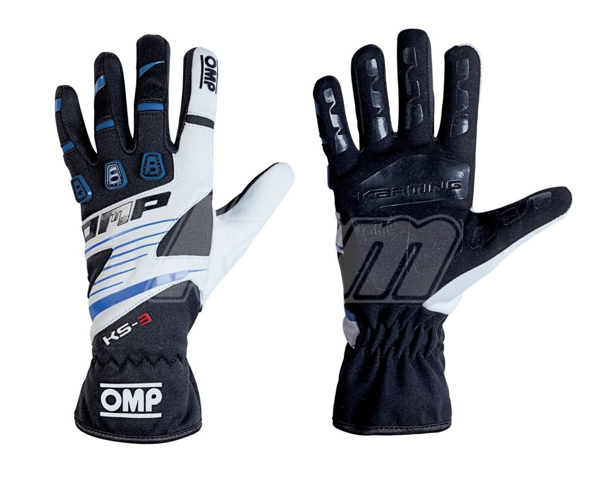 PAIRE DE GANTS OMP KS3 /BLANC/BLEU