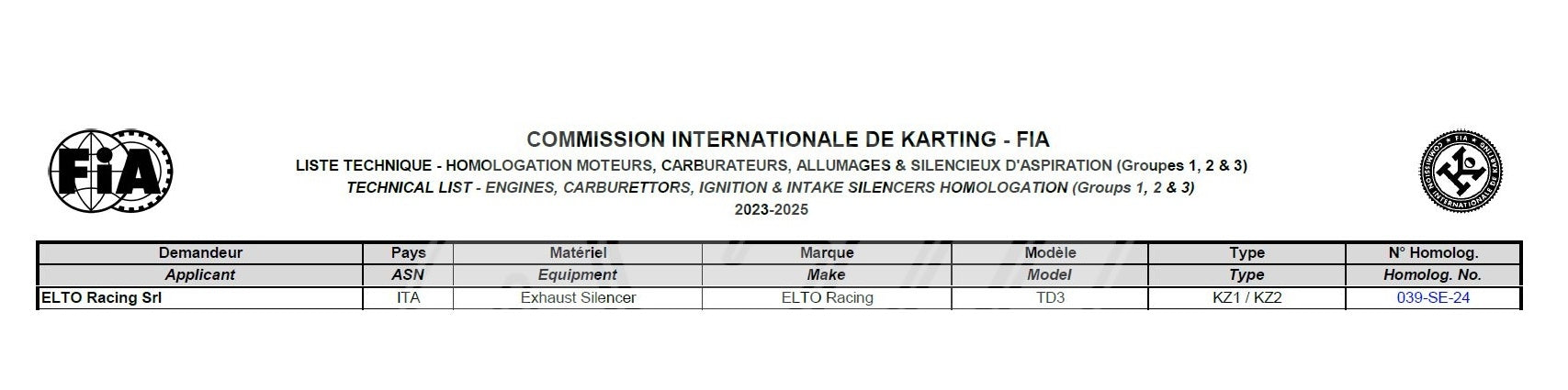 SILENCIEUX INOX ELTO 500 mm TD/3 (HOMOLOGATION EN COURS)