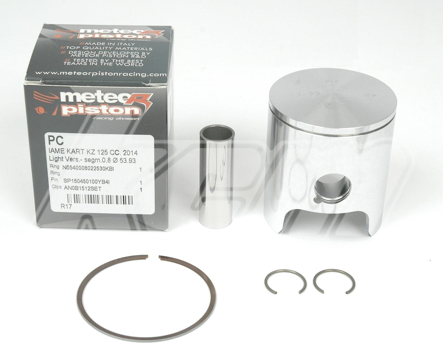 PISTON METEOR TETE PLATE LEGER + SEGMENT 0.8mm (TYPE SCREAMER)
