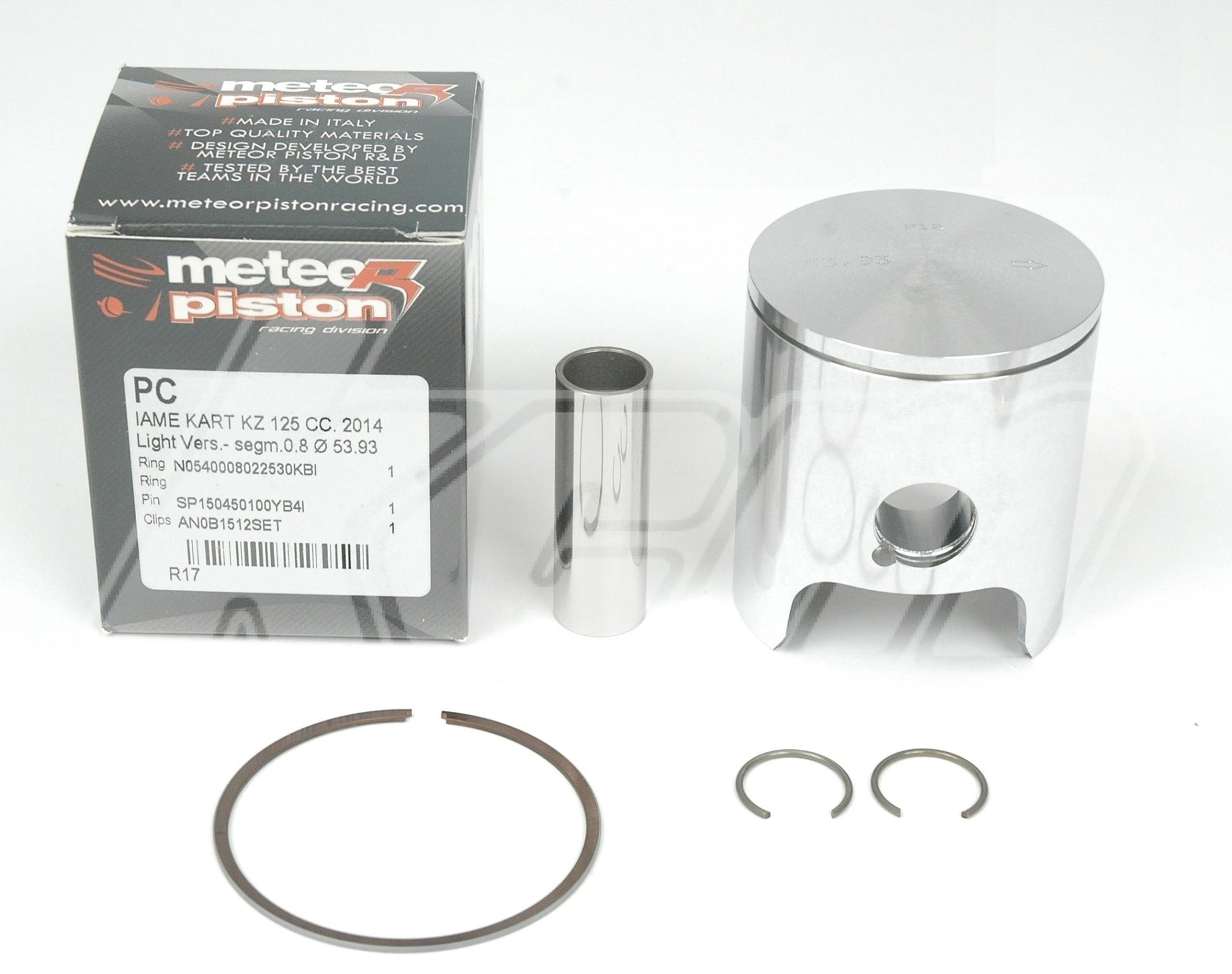 PISTON METEOR TETE PLATE LEGER + SEGMENT 0.8mm (TYPE SCREAMER)