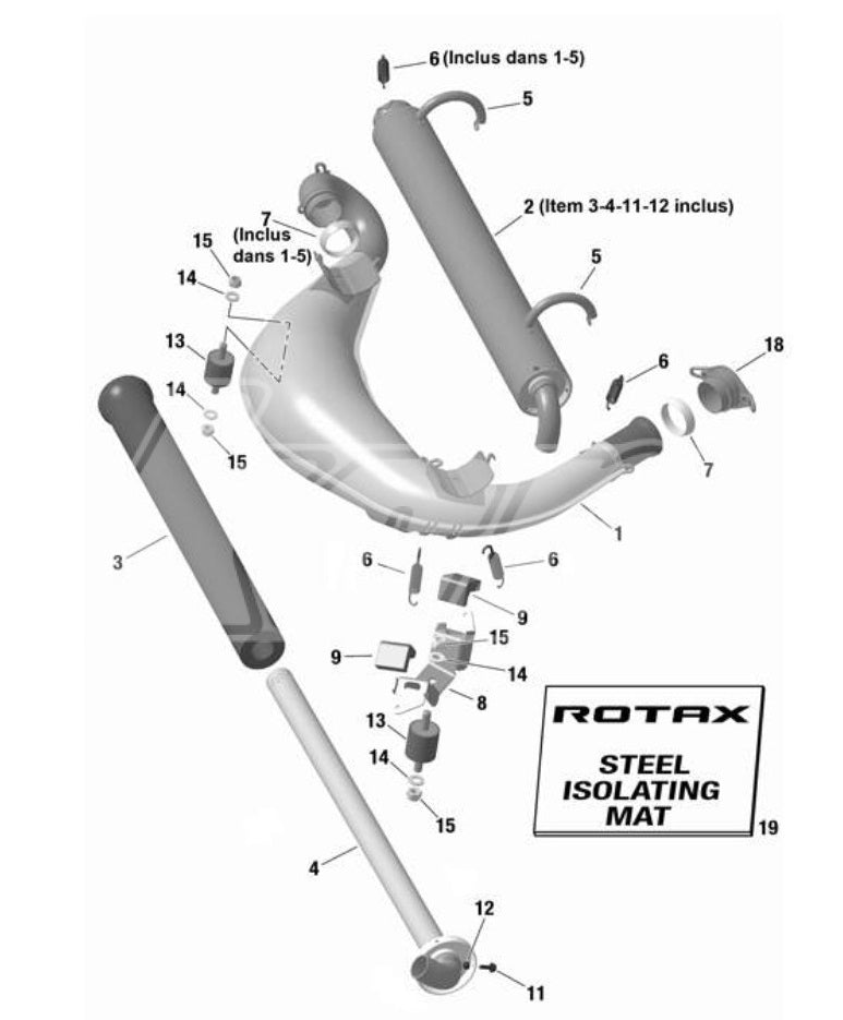 KIT LAINE ACIER ÉCHAPPEMENT ROTAX